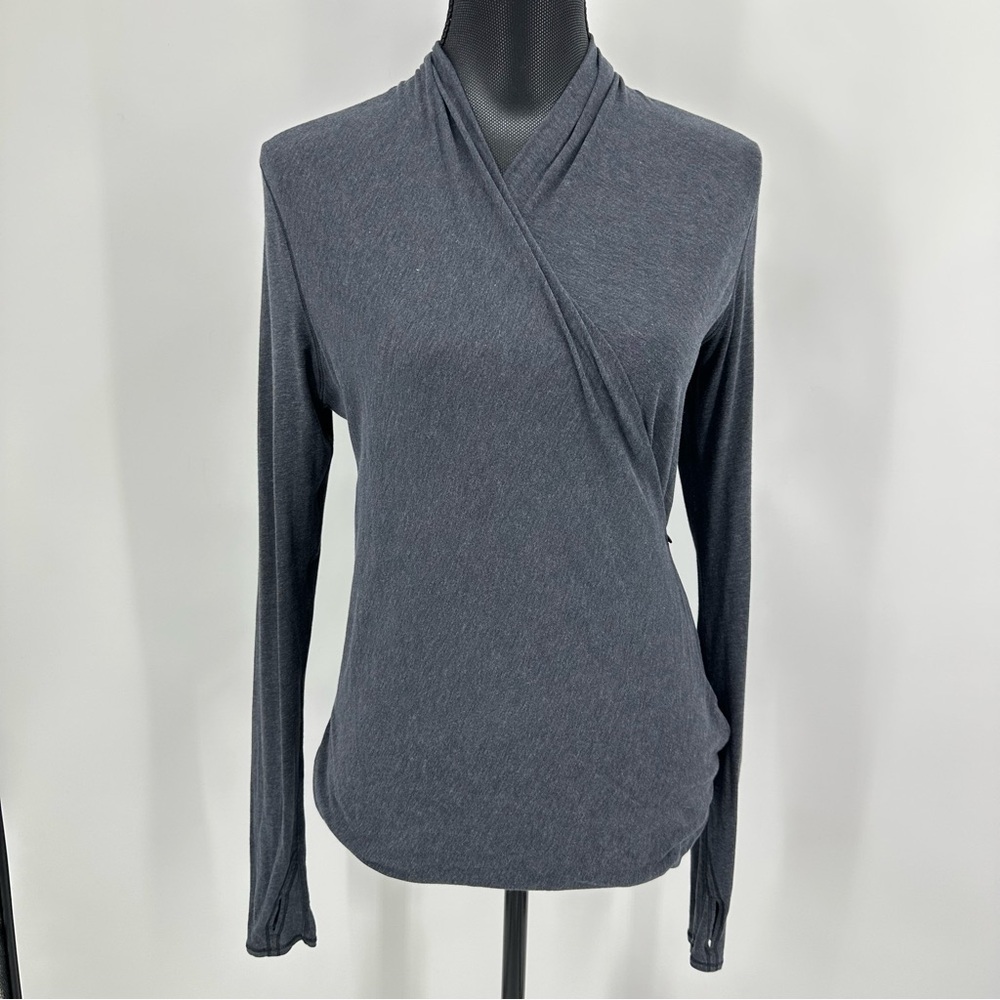 Lululemon Radiant Wrap Top Cotton Blend Gray Size 4